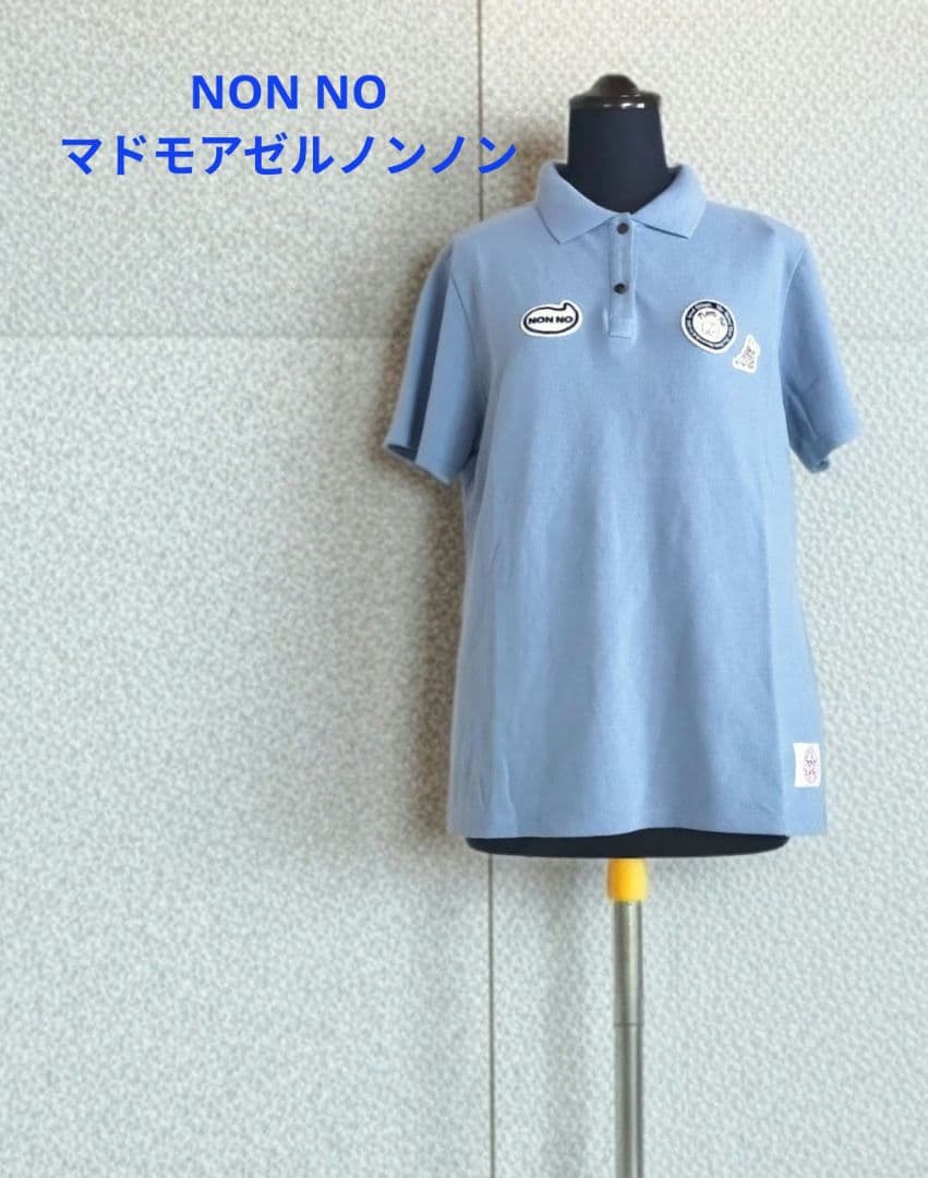 新品　NON NO　パパス　ポロシャツ　ワッペン　ロゴ　マドモアゼルノンノン