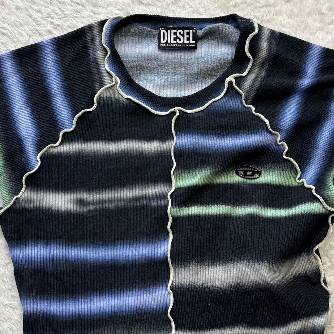 美品　DIESEL T-Skyover-C1 Dロゴ　メロウリブカットソー