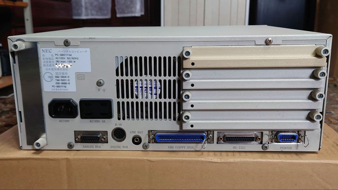 NEC PC-9801FA2 起動確認済、EFA-4000(4MB搭載)現状品