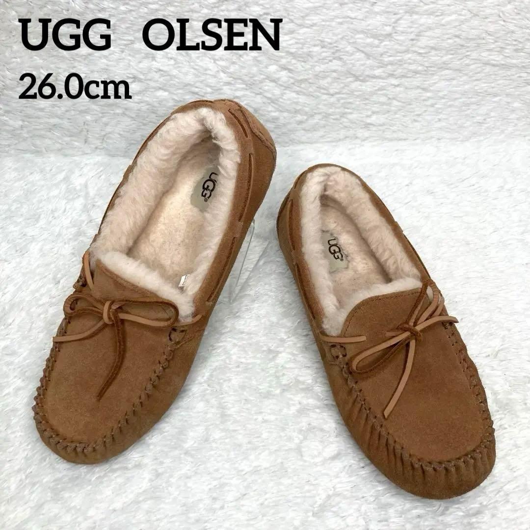 【美品】UGG アグ OLSEN オルセン チェストナット モカシン 26.0