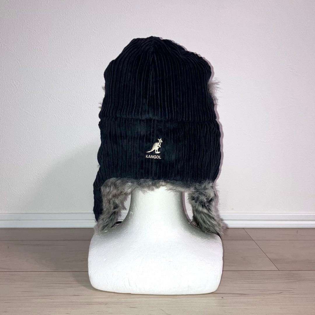 M 新品 カンゴール パイロットキャップ ロシア帽 ファー ブラック グレー