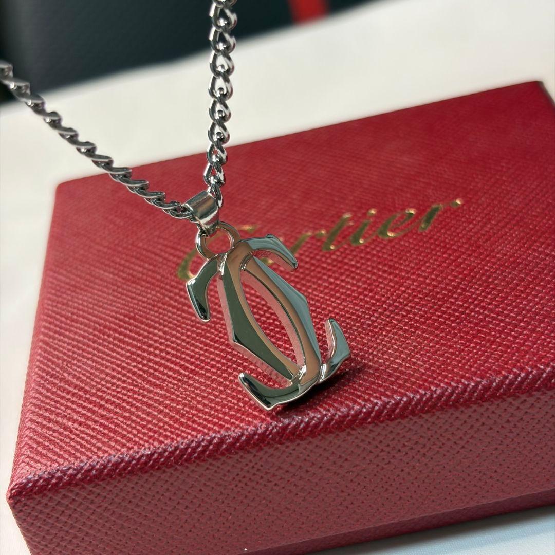 【美品】Cartier カルティエ ダブルシー チャーム&ネックレス 刻印あり