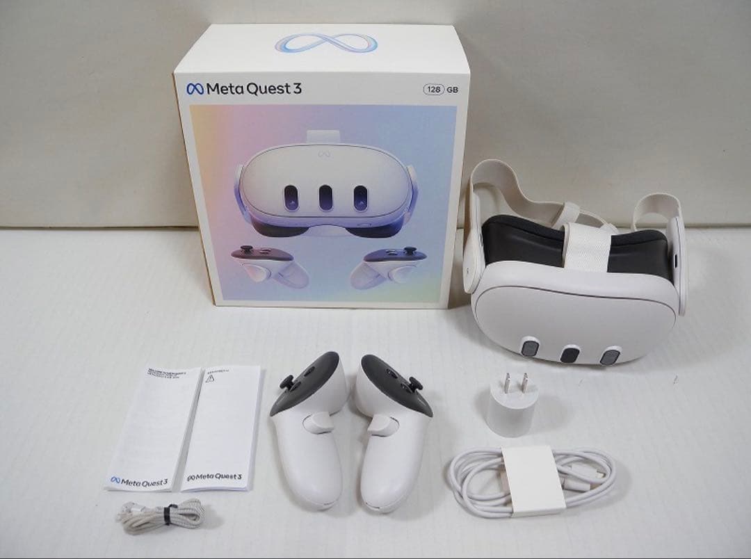  Quest 3 128GB（ヘッドストラップ、ハードケース付属）