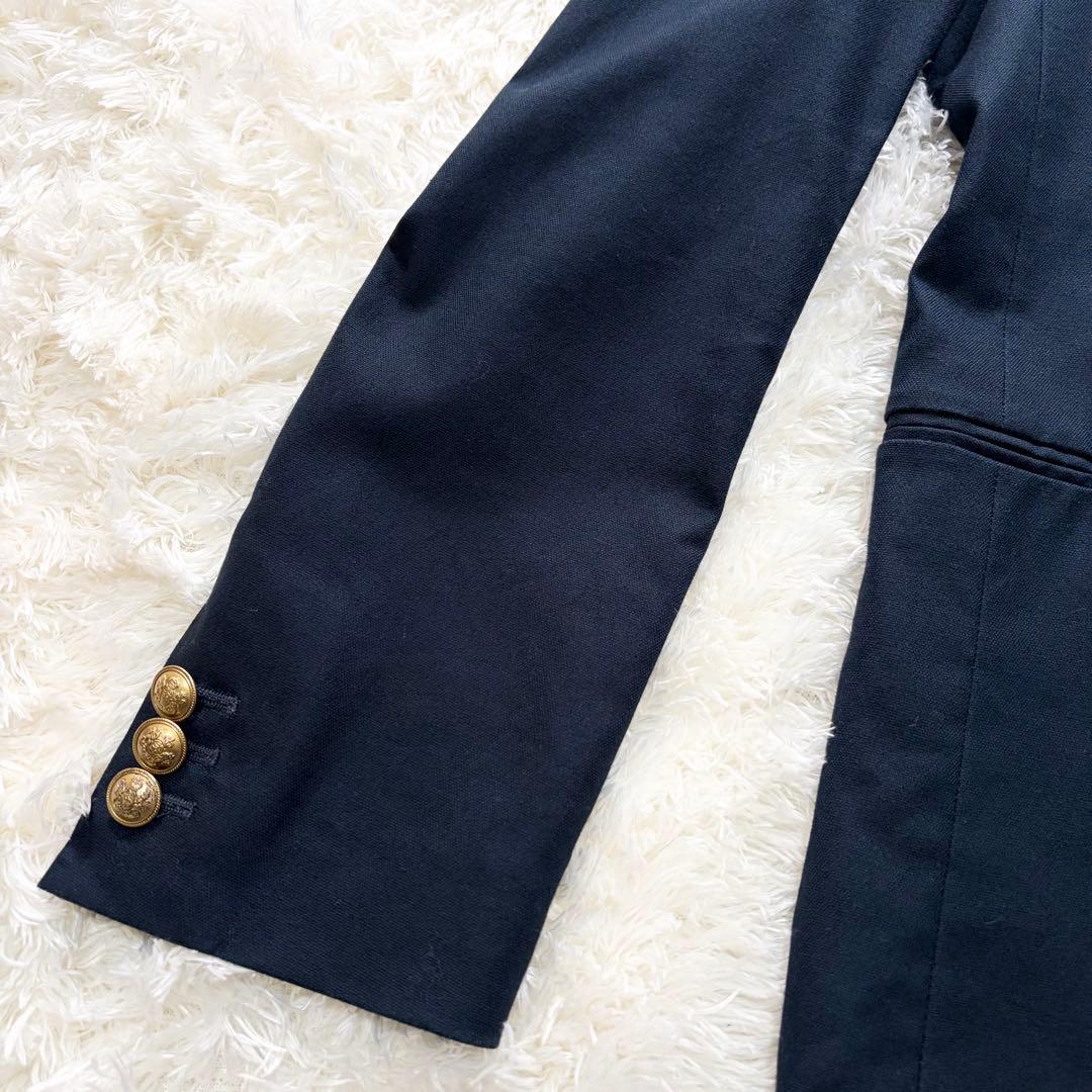 ✨洗える✨PLST プラステ　ダブルブレストブレザー　金ボタン　紺ブレ