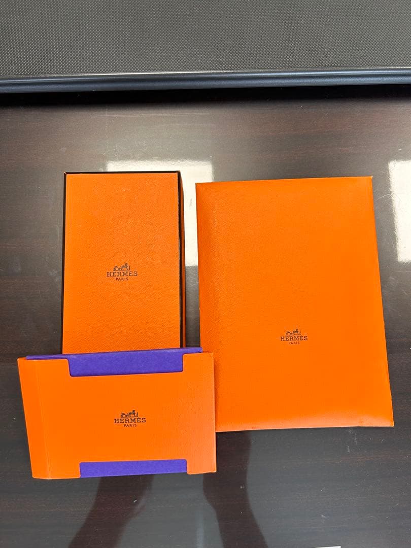 HERMES レザー メモ帳、ノート、付箋セット