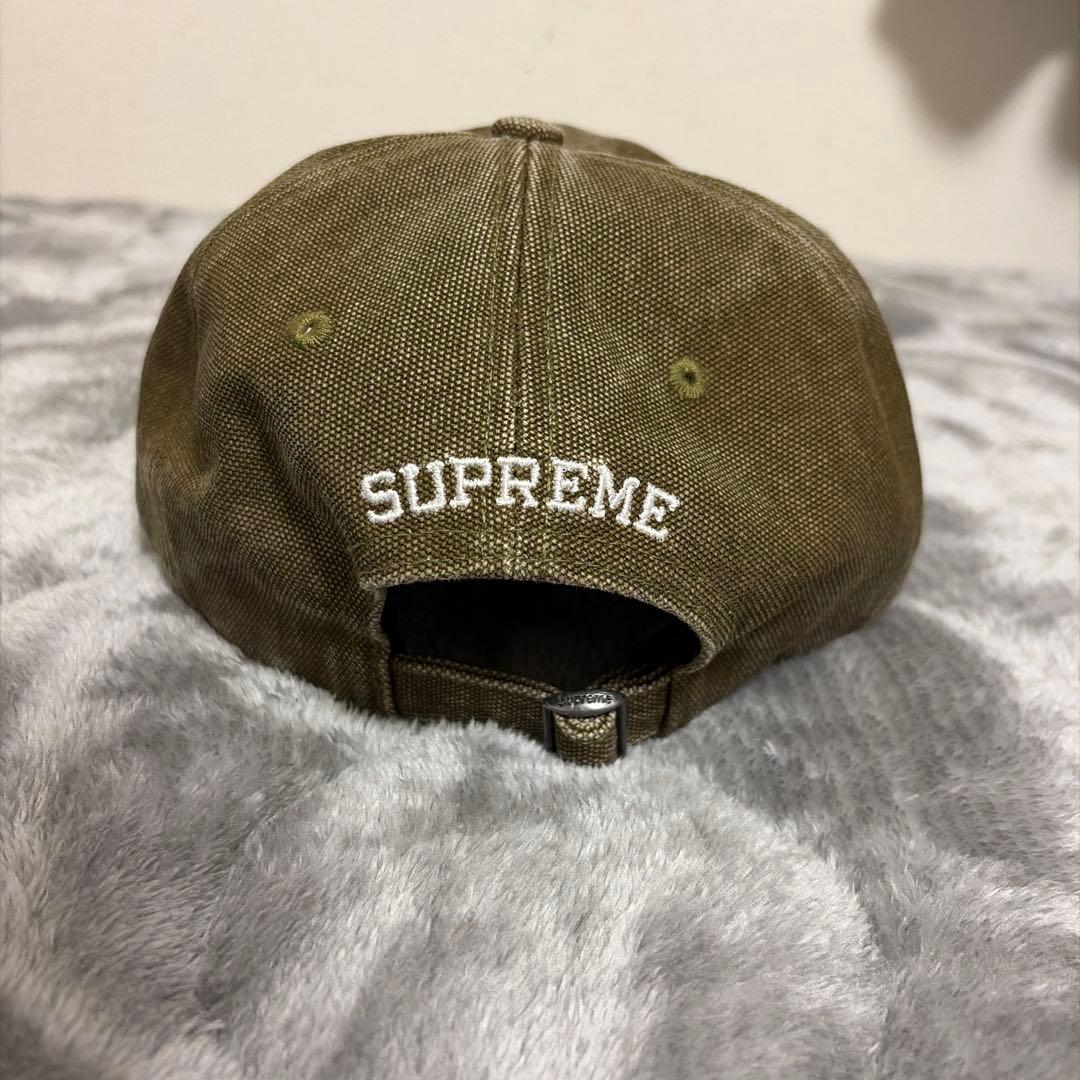 SUPREME オリーブ色 刺繍キャップ