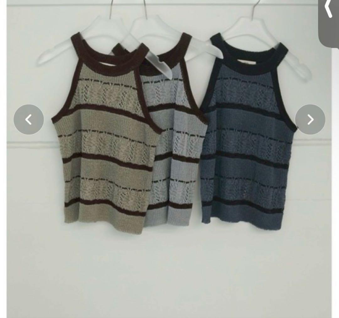 anuke アンヌーク　Border knit tanktop