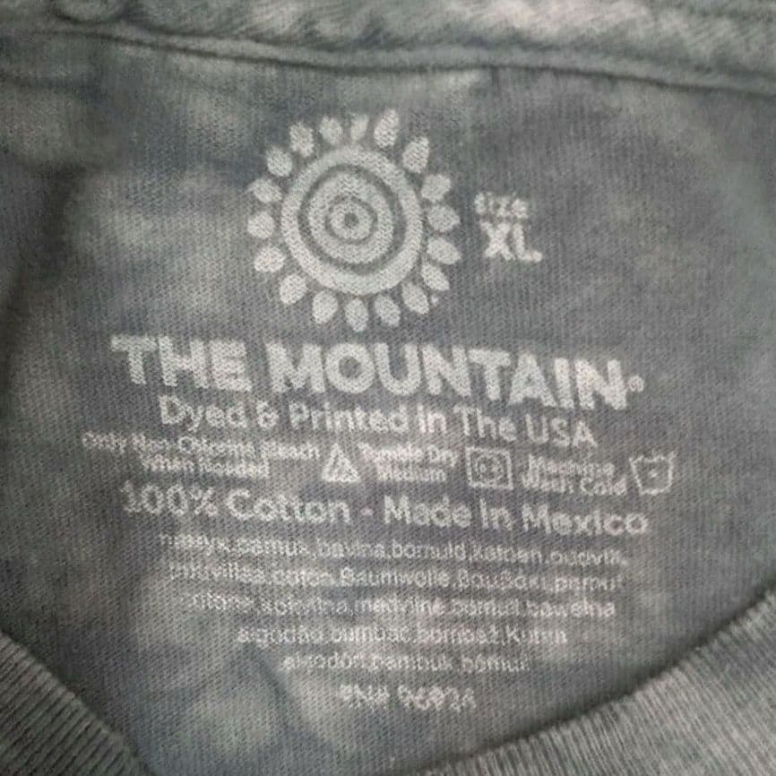 THE MOUNTAIN 狼 ビッグプリント タイダイTシャツ XL ブルー 青