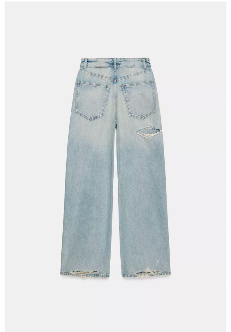完売品⭐︎ZARA TRF ミッドライズ折り返しウエストデニムパンツ 34