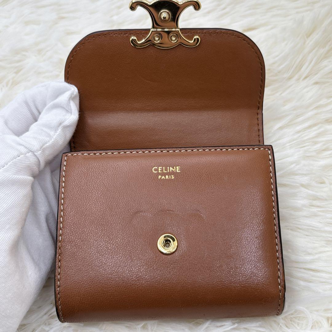 付属品完備✨CELINE トリオンフ スモール フラップ ウォレット 三つ折り