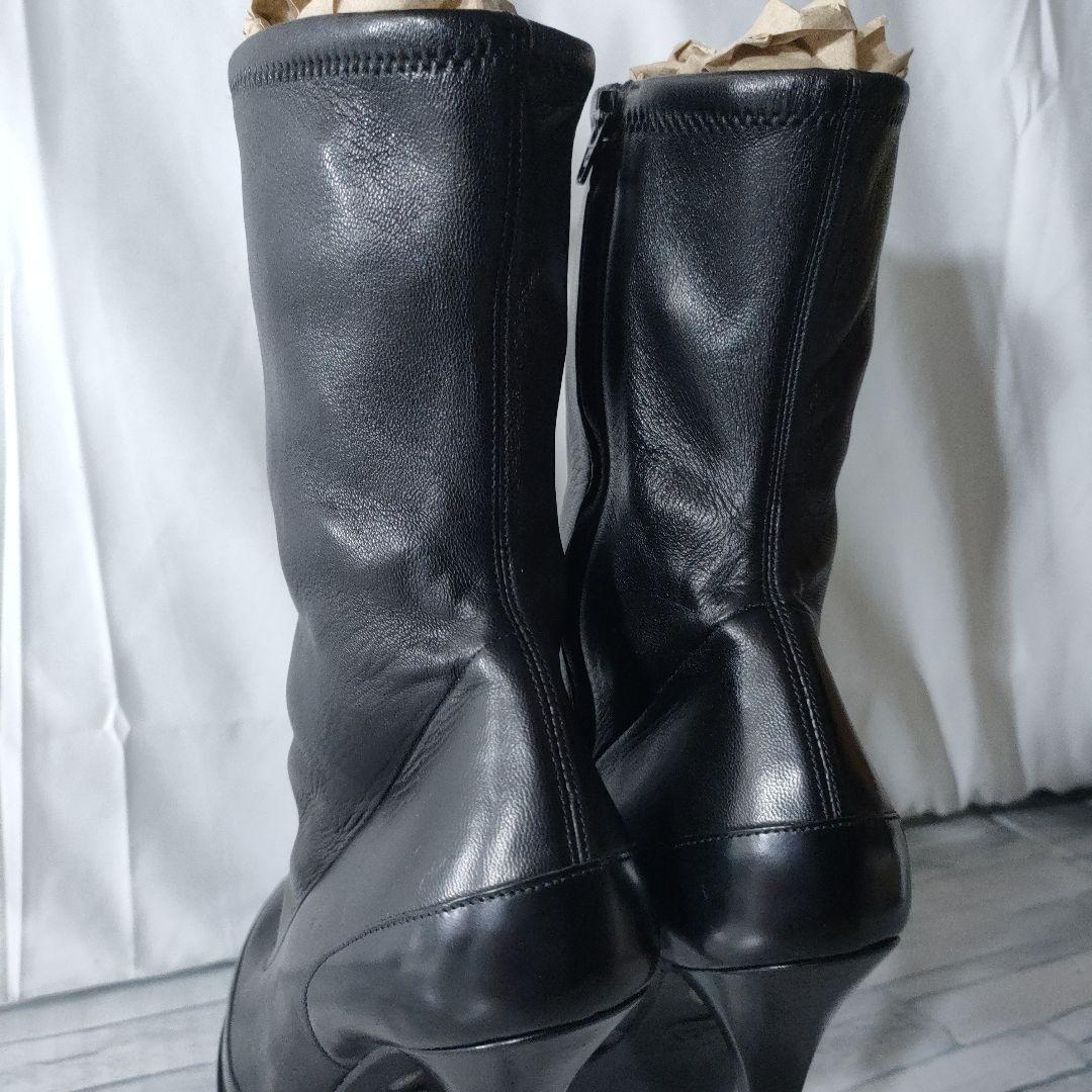 保存袋付き美品✨GUCCI　ラムレザーハイヒールブーツ　黒　36