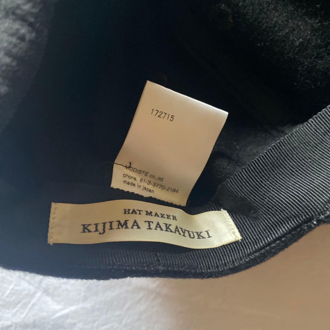 kijima takayuki カシミア100% キャップ　ブラック