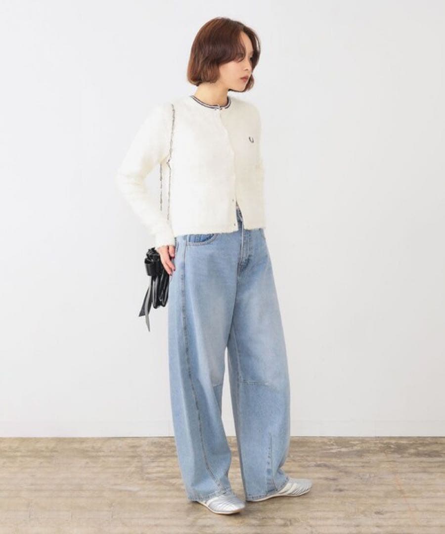 フレッドペリー アイボリー カーディガン