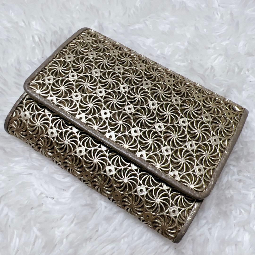 美品✨HIROKO HAYASHI ジラソーレ　ミニ財布　コンパクト　ゴールド