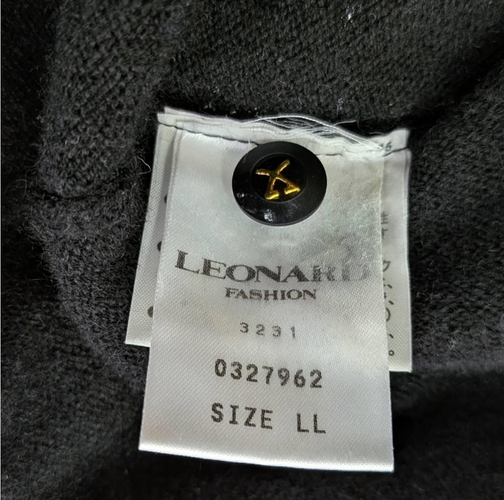 LEONARD レオナール 花柄 カシミヤ１００％ カーディガン ＬＬサイズ