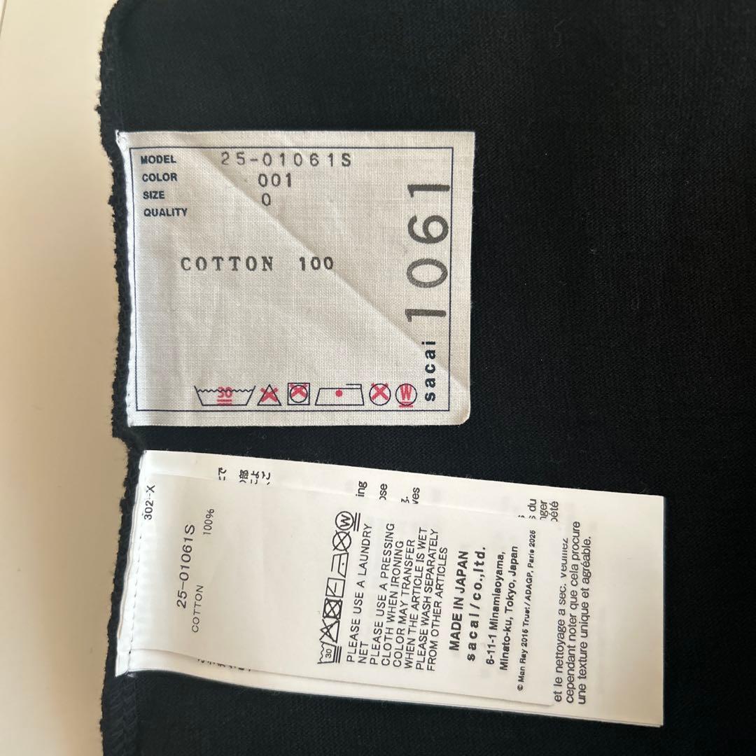 SACAI 25AW MAN RAY 涙 Tシャツ　サカイ　マンレイ　サイズ0