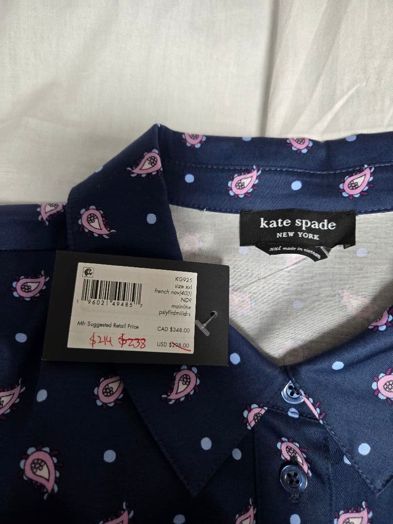 kate spade ネイビー 花柄 半袖ワンピース
