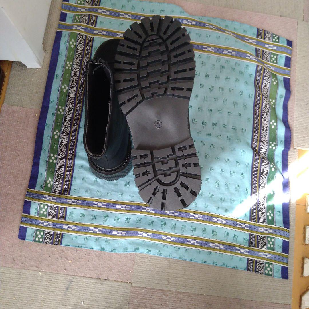 黒 フロントジップブーツ