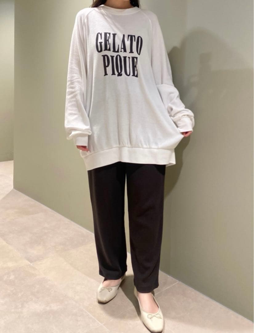 新品 ジェラートピケ ふわふわカットソーBIGプルオーバー &ロングパンツ