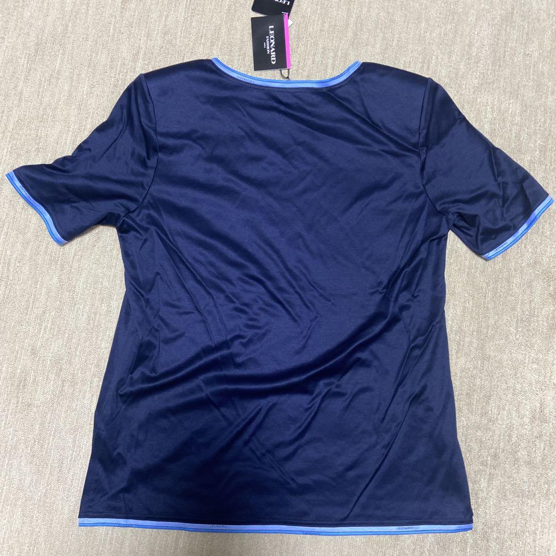 LEONARD ネイビー 半袖Tシャツ L 綿100%