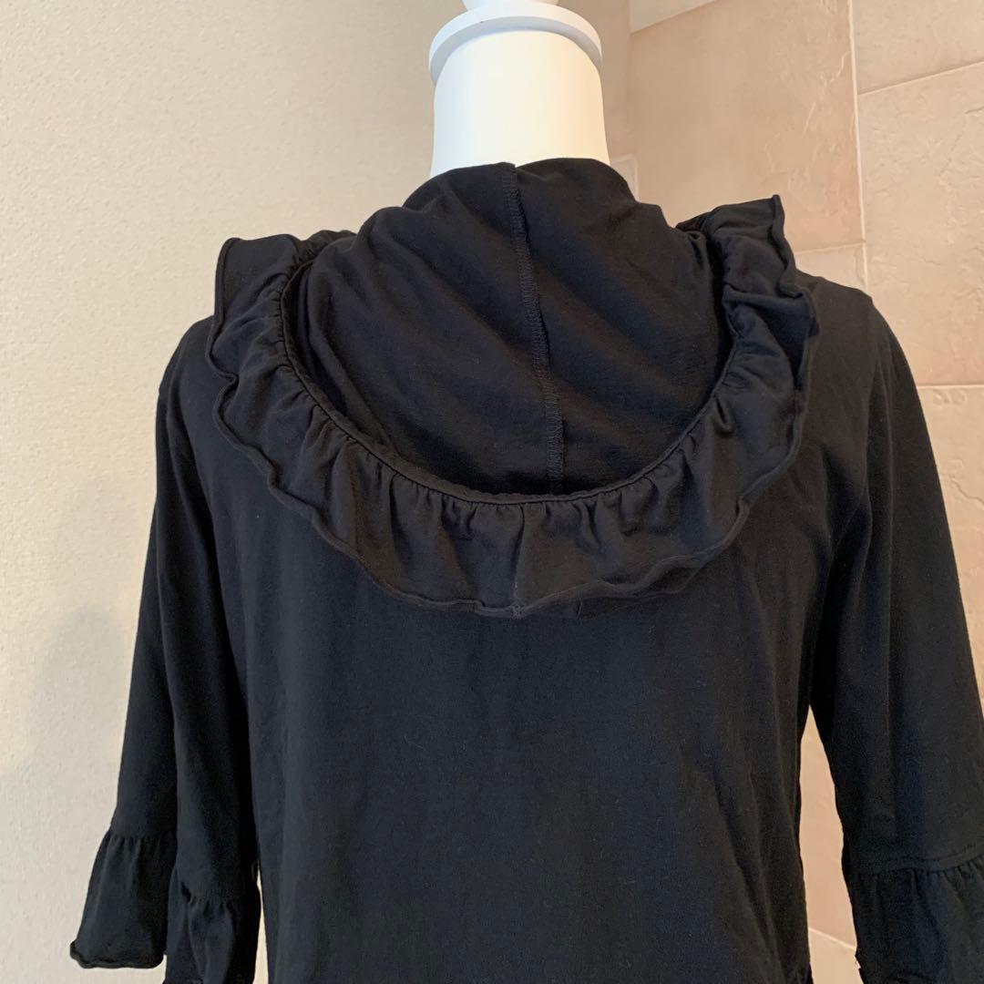 ピンクハウス　黒半袖　パーカー