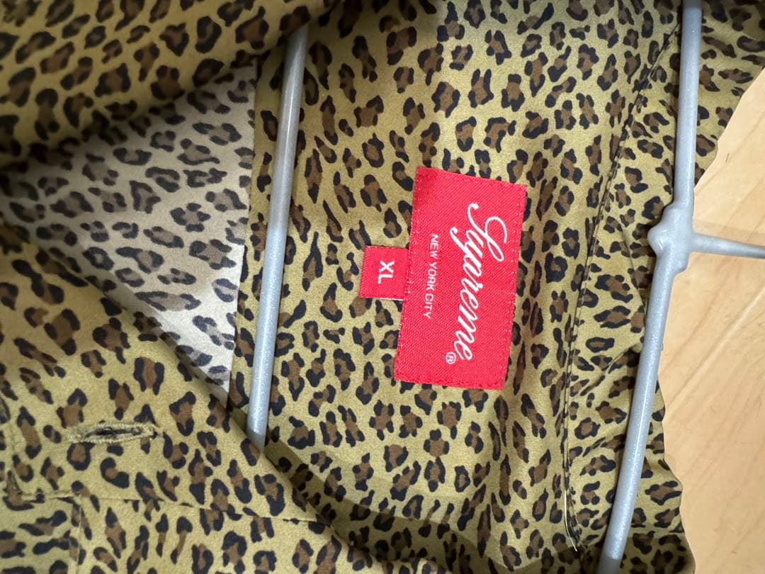 【美品】supreme leopard silk s/s shirt
