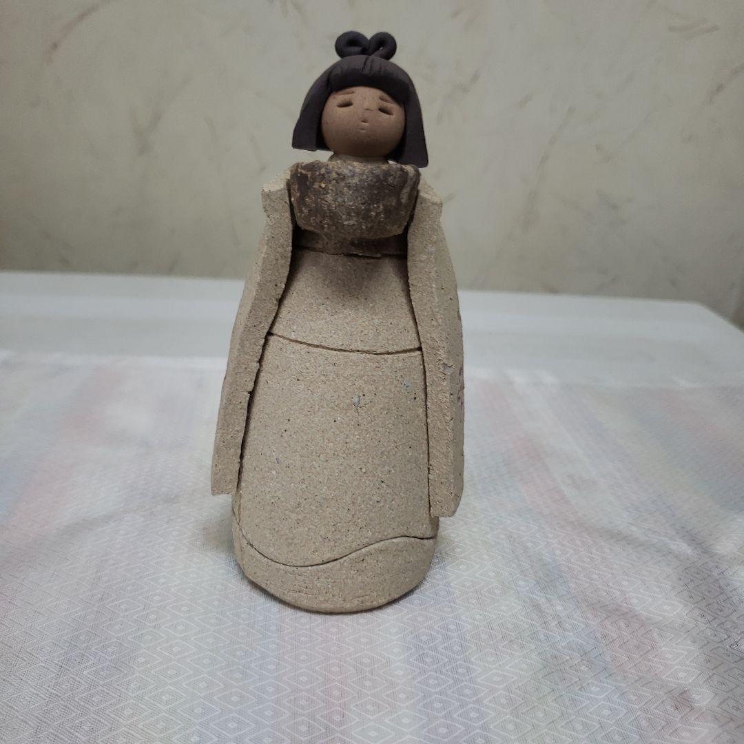 蔵出し特価　陶器製香呂少女像 作家物 茶碗からお香の煙が出ます