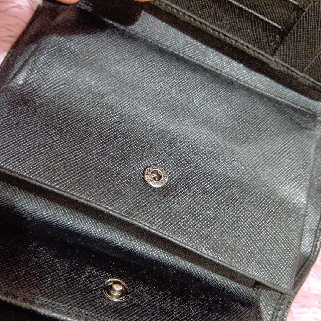 【美品】 PRADA プラダ 三つ折り財布 三角ロゴ ナイロン レザー 大人気