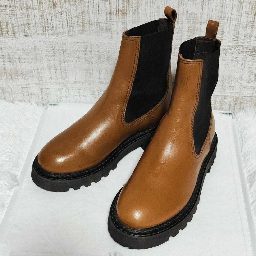 極美品 GALERIE VIE サイドゴアブーツ 23.5 本革 ギャルリーヴィ