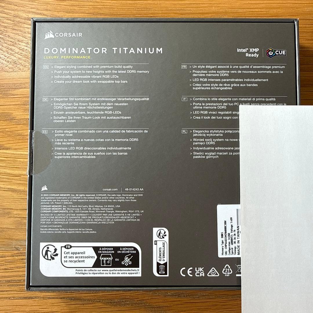 メモリー CORSAIR DDR5-6000MHz DOMINATOR RGB 64GB