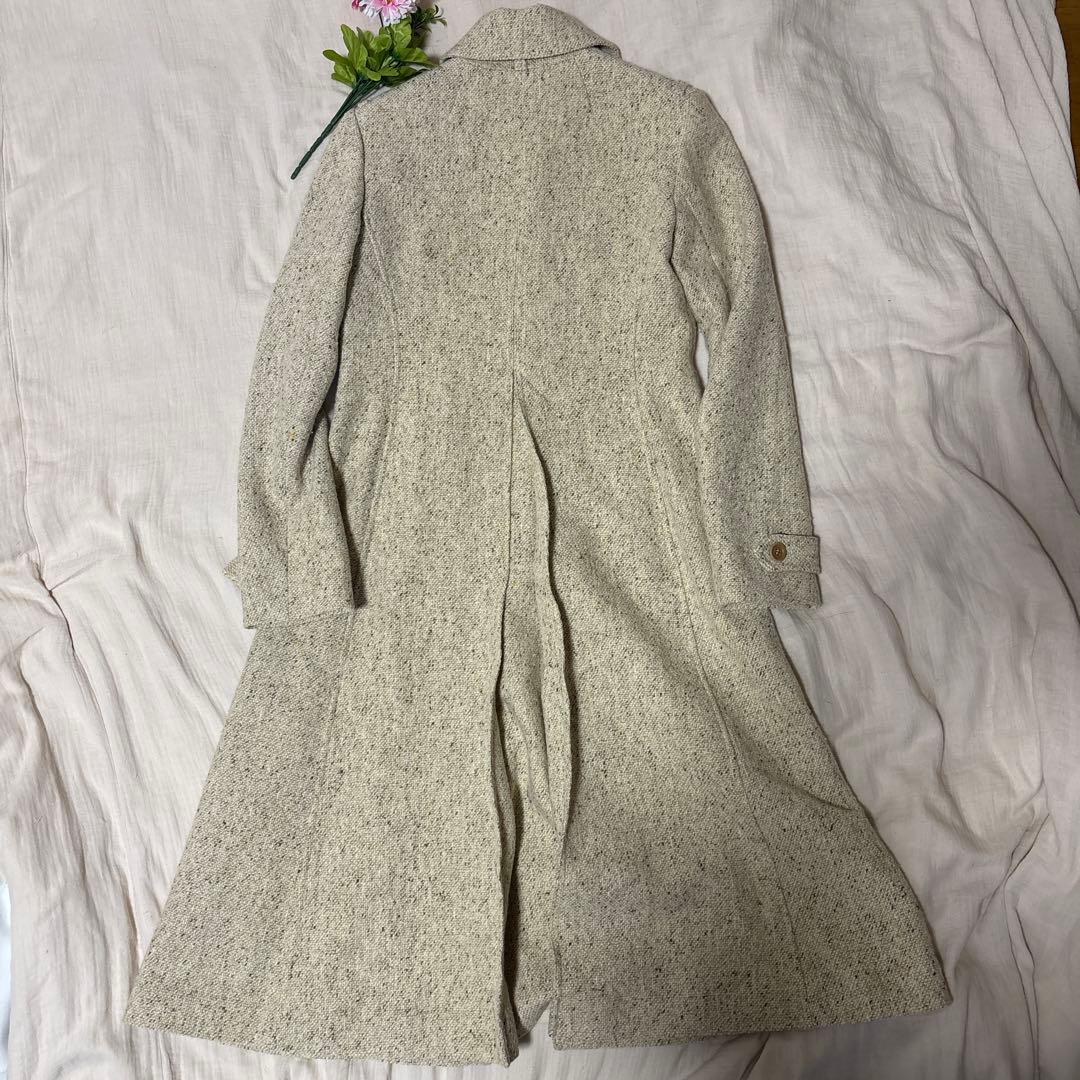 極美品theory セオリー　Aライン　美品 ロングコート　ツイード　ベージュ