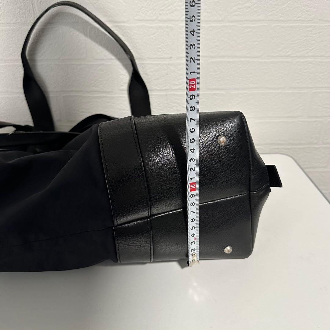 アニエスベー　ボストンバッグ　ナイロン　レザー　ブラック