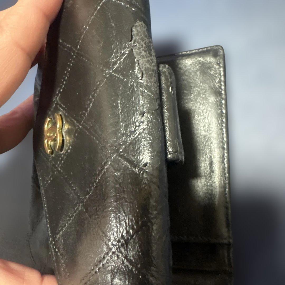 正規品　CHANEL ビコローレ ラムスキン 二つ折り財布 Wホック