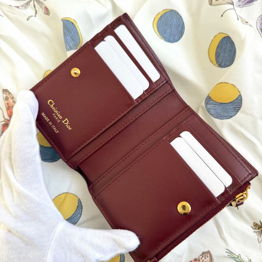 美品⭐︎Dior Caro Dahlia ウォレット　カナージュ カーフスキン