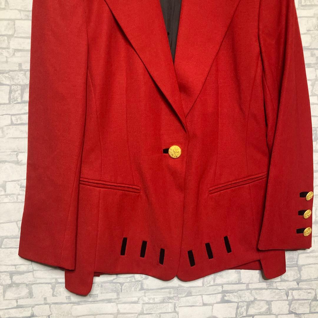 ESCADA エスカーダ　レッド テーラードジャケット M フォーマル　金ボタン