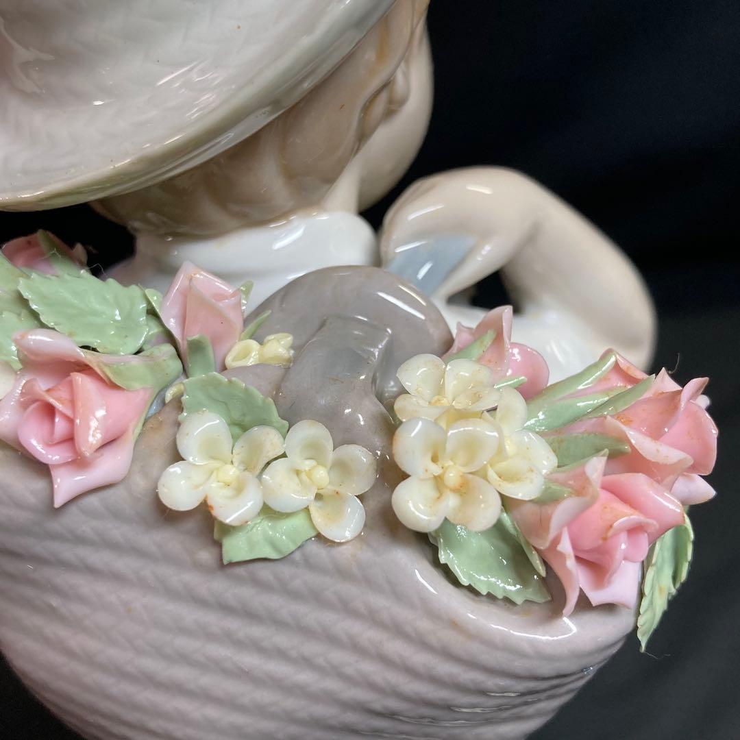 絶版【美品】リヤドロ LLADRO 1286 かごいっぱいのバラ