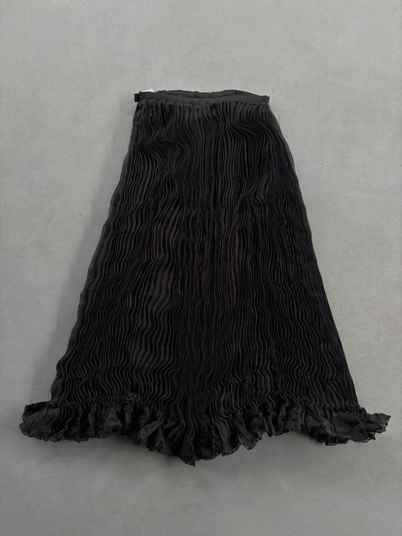 2010 ISSEY MIYAKE フリルレース プリーツスカート
