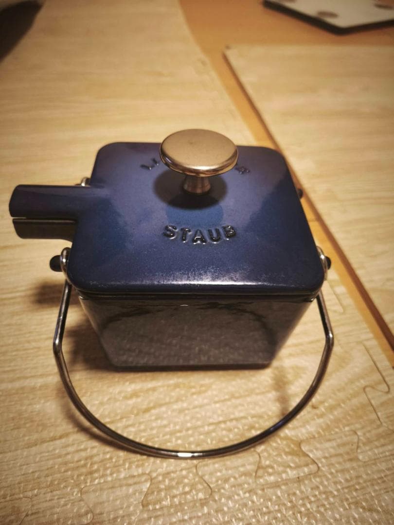 極希少・廃盤 ストウブ STAUB スクエア ポット （グランブルー）フランス製