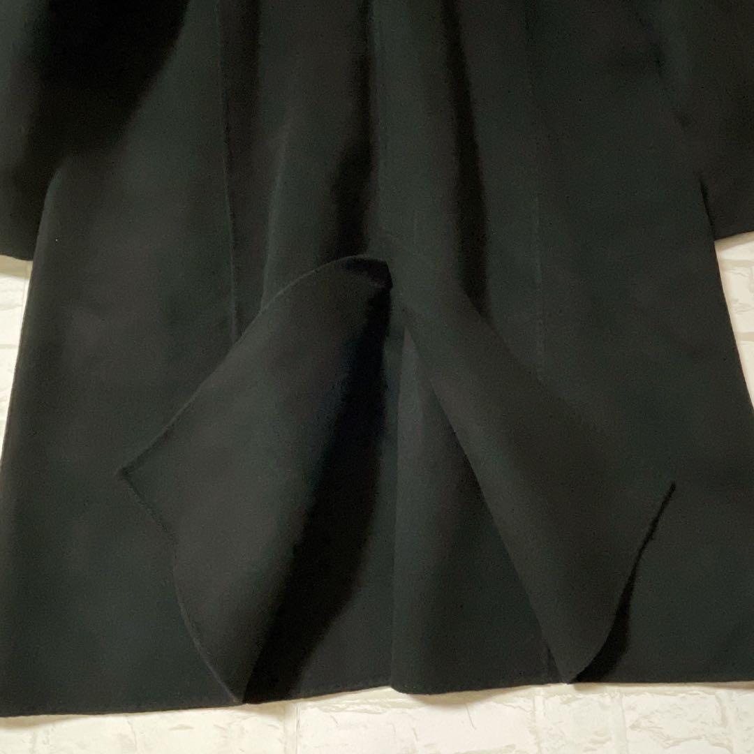 上品デザイン✨KEITH カシミヤ混ウールロングコート（48／L）黒 ゆったり
