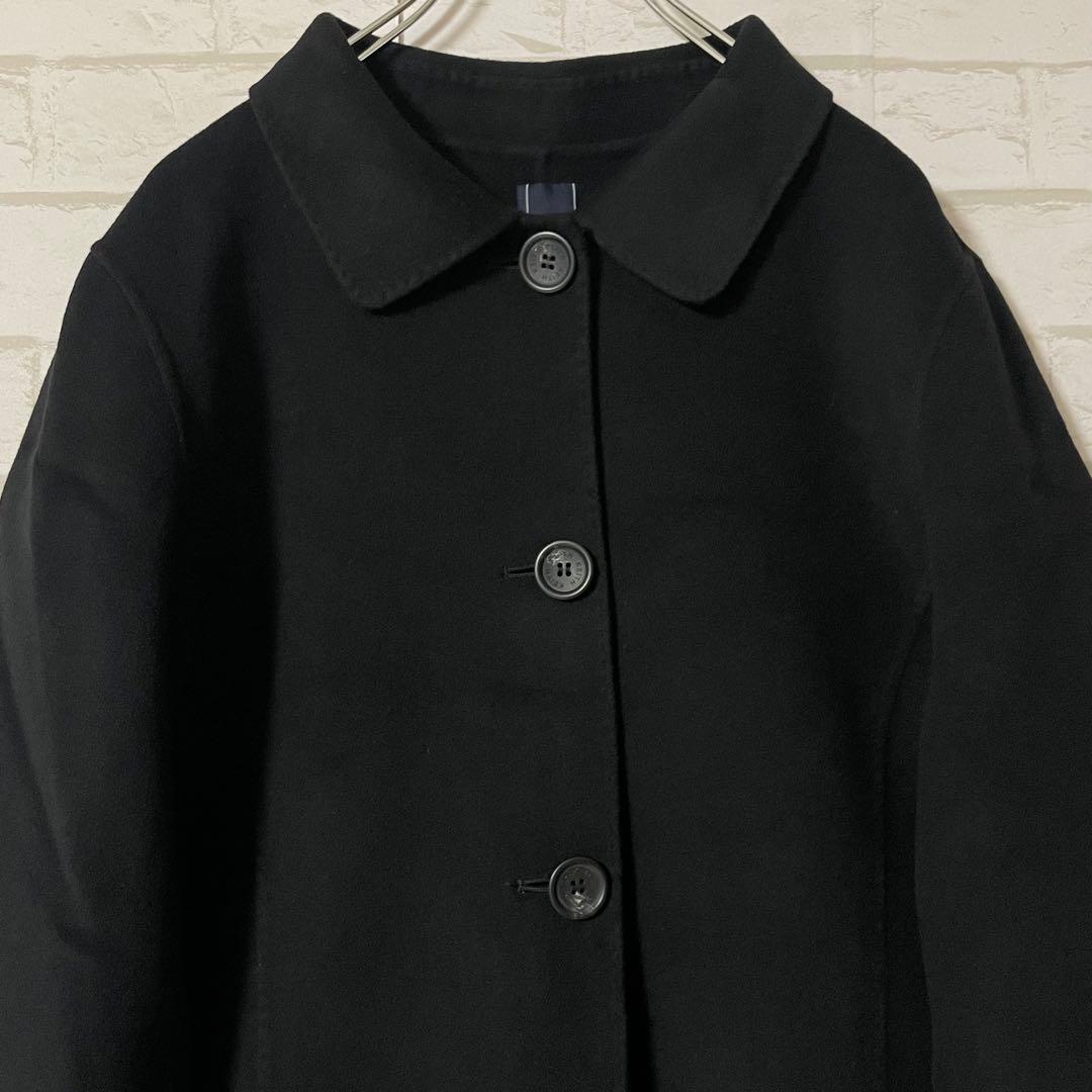 上品デザイン✨KEITH カシミヤ混ウールロングコート（48／L）黒 ゆったり