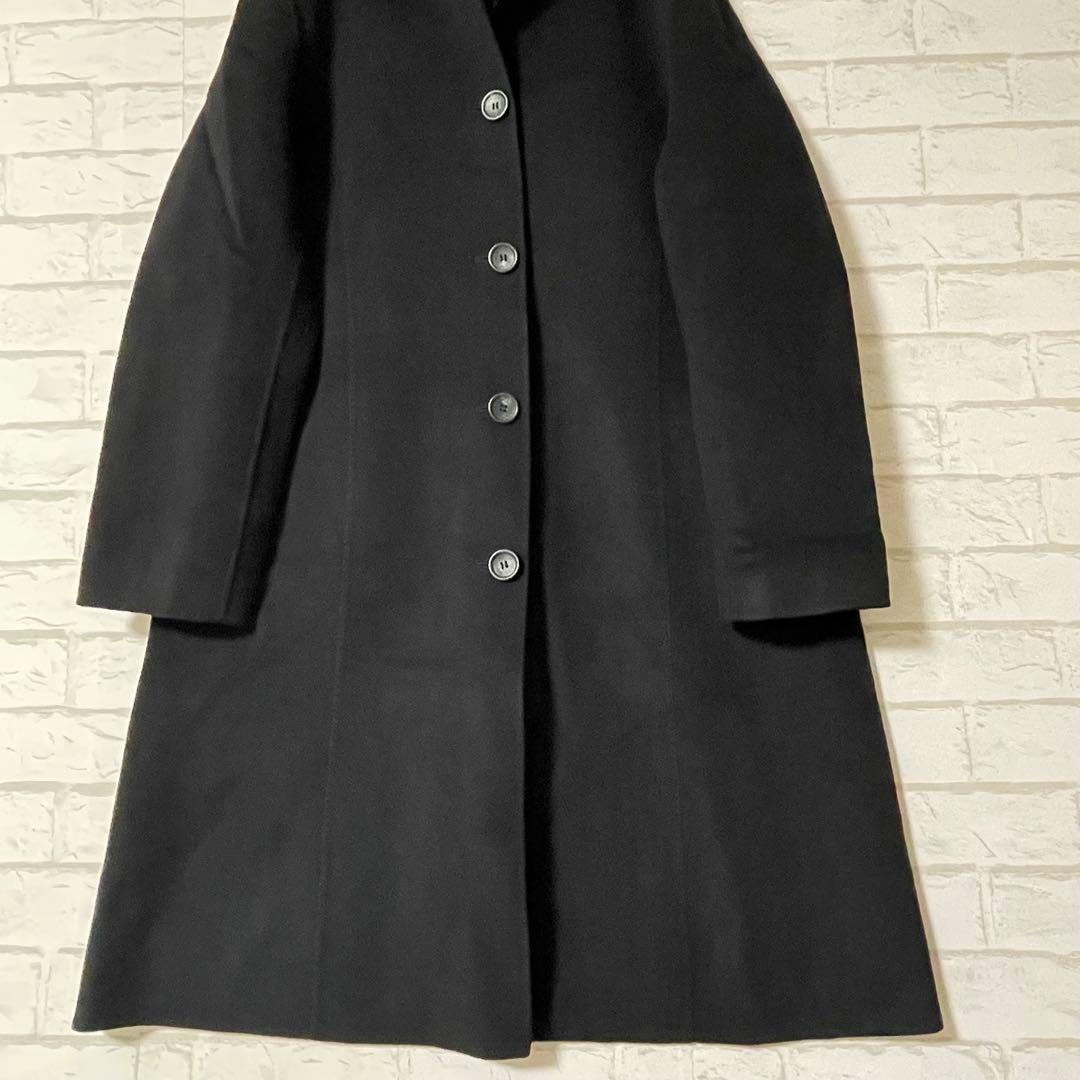 上品デザイン✨KEITH カシミヤ混ウールロングコート（48／L）黒 ゆったり