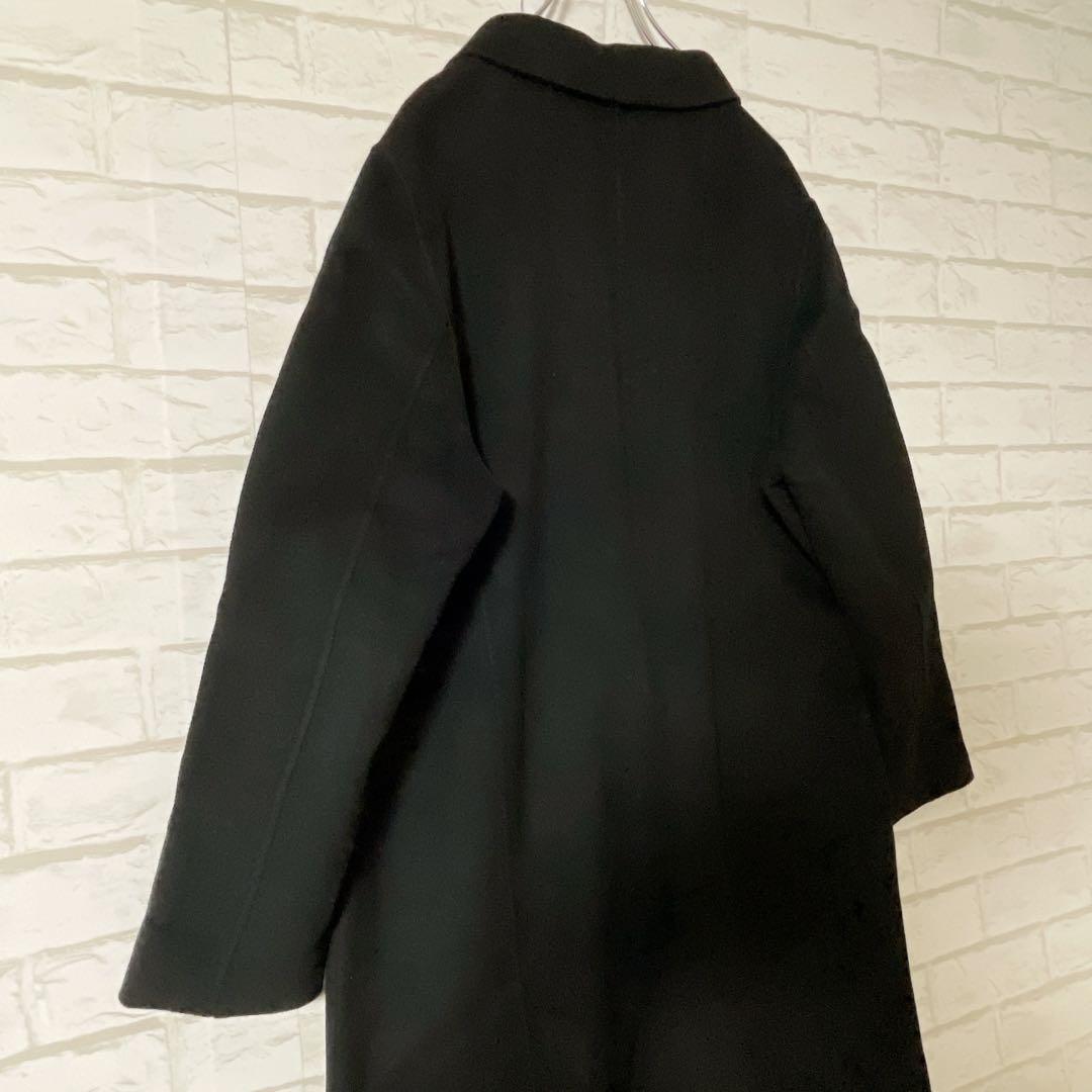 上品デザイン✨KEITH カシミヤ混ウールロングコート（48／L）黒 ゆったり