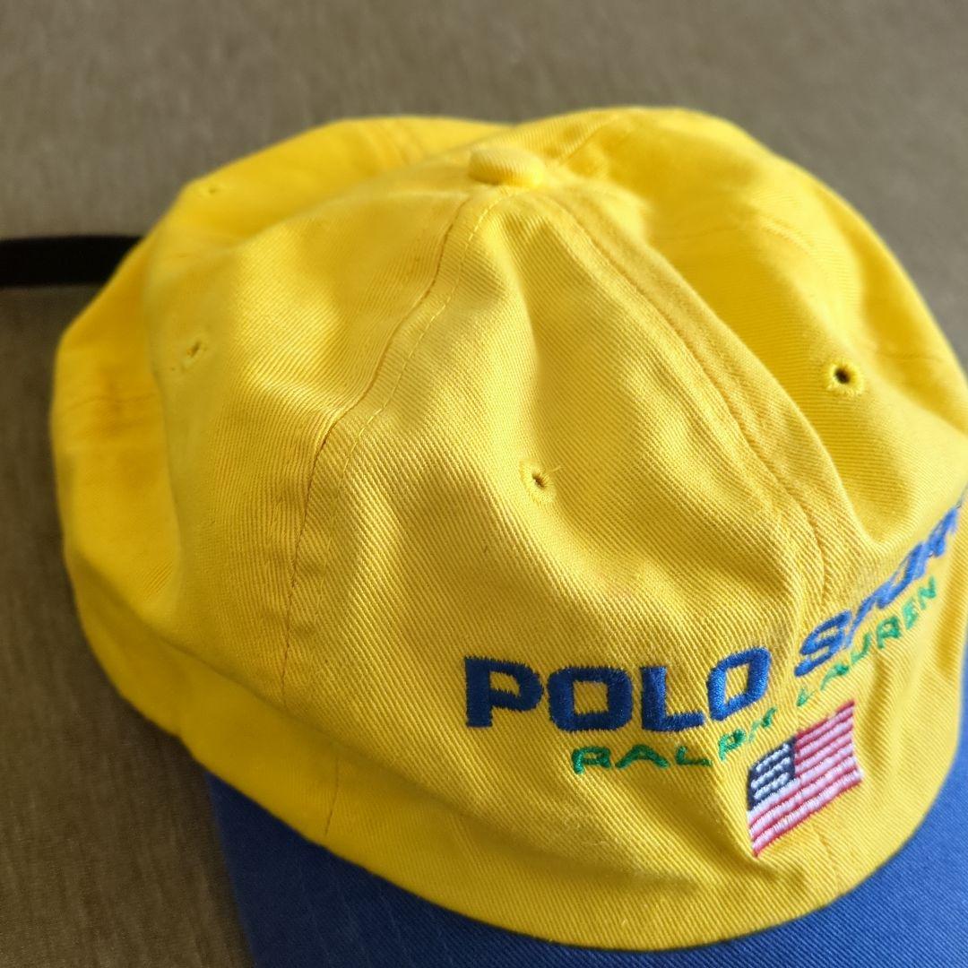 90s Polo Sport キャップ ラルフローレン アメリカ国旗