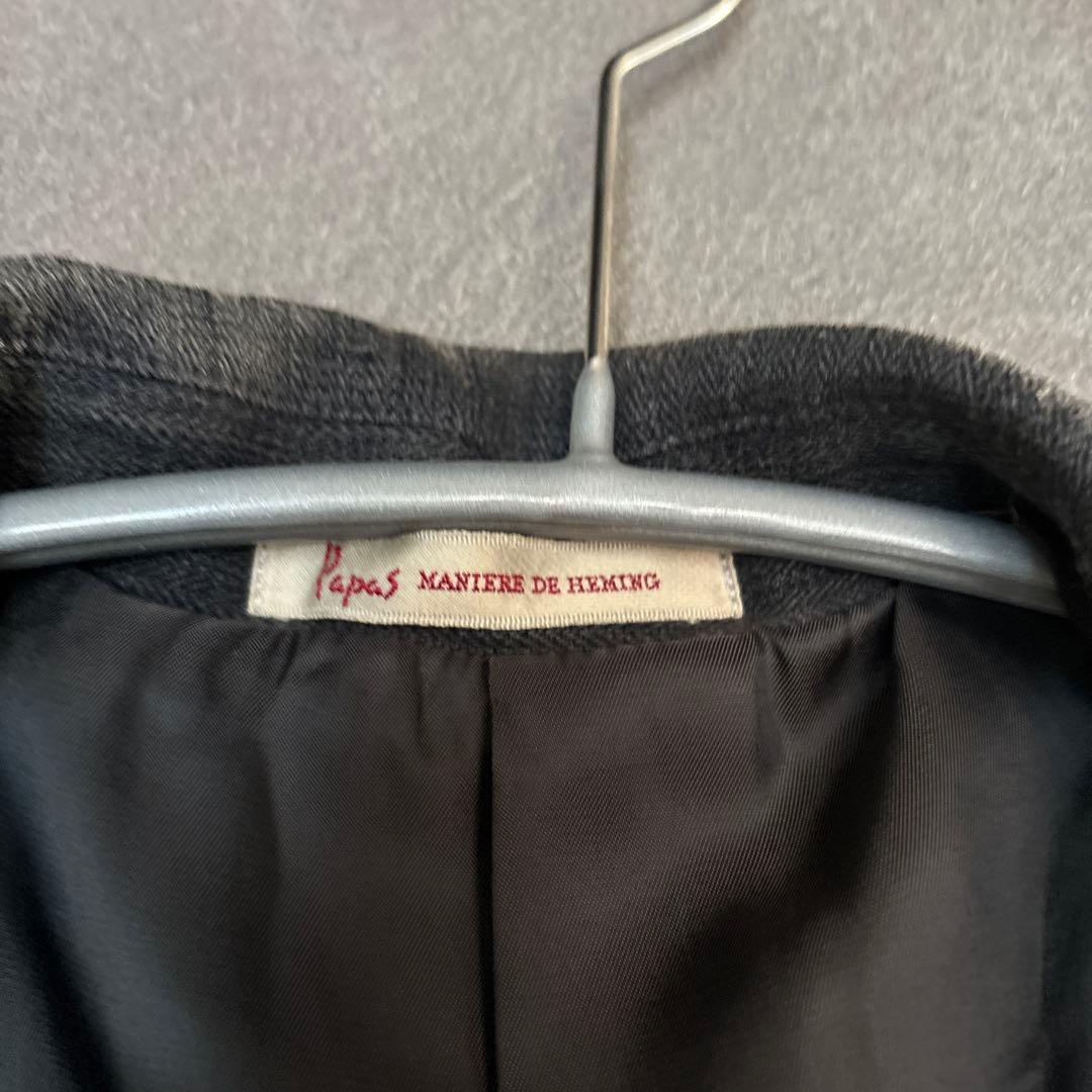 パパス papas ジャケット グレーLサイズ相当