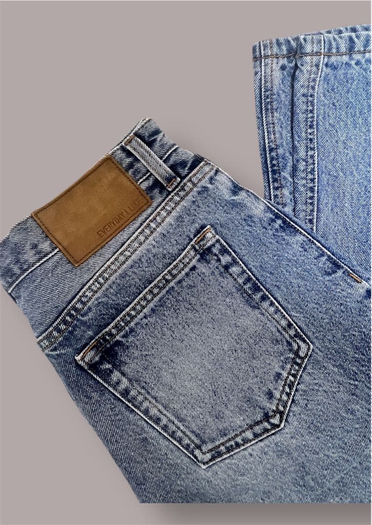 完売品❣️EVERYDAY I LIKE. タックバギーデニムパンツ ワイド　38