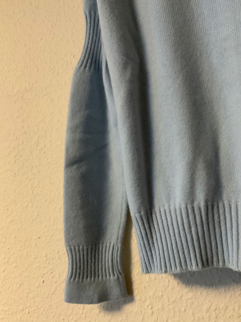 CHANEL ベルト付スカイブルー カーディガン 36