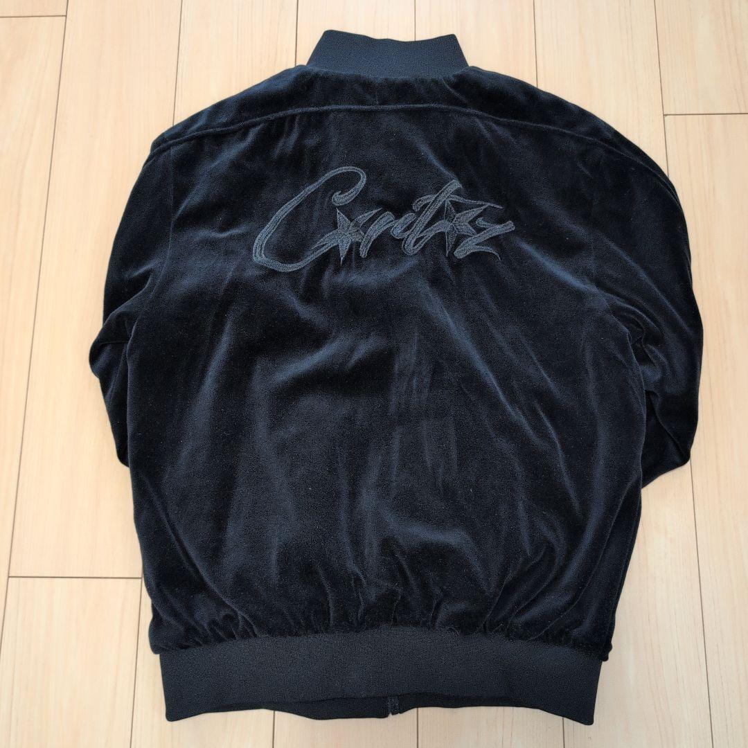 Corteiz 黒 ベルベット フルジップ ジャンパー L