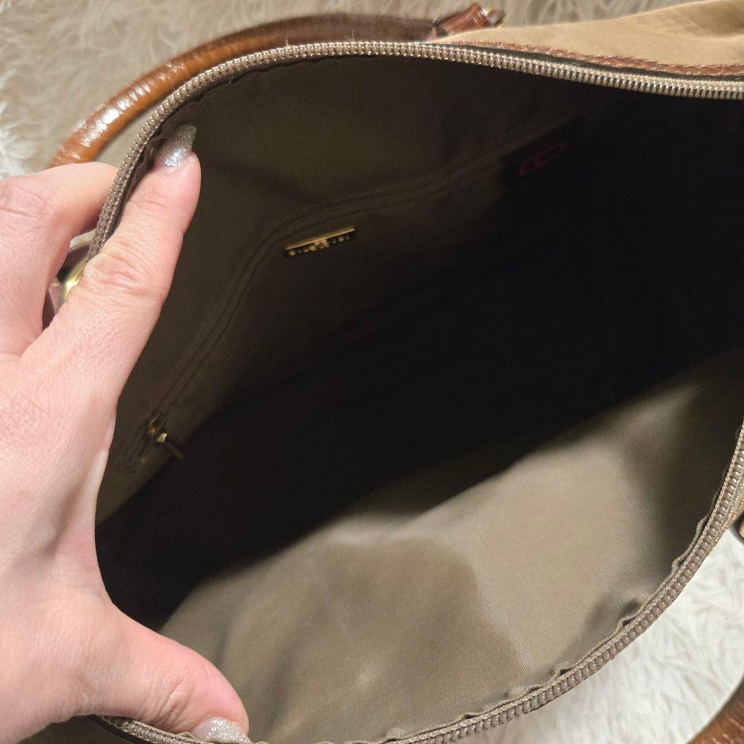 バレンシアガ ボストンバッグ BB ロゴ クロコ型押し ゴールド金具　ナイロン