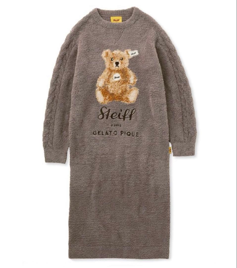 ジェラートピケ　Steiff シュタイフ　パウダージャガードワンピース　ドレス