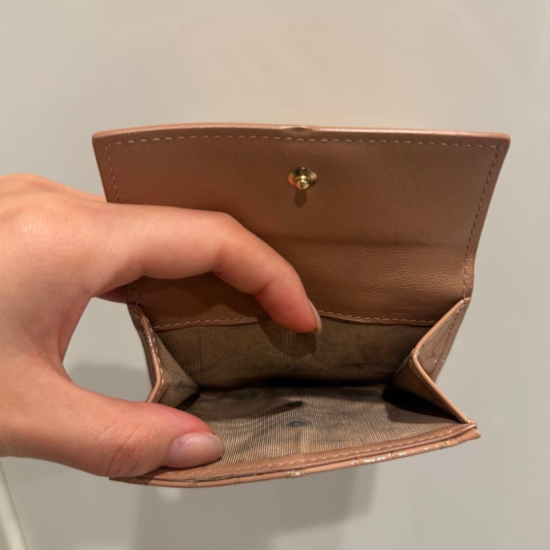 Dior 三つ折り財布　ピンクベージュ